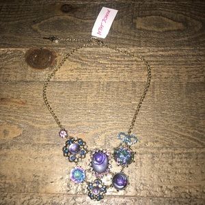 Betsey Johnson Necklace w/ purple flowers